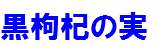 黒枸杞の実